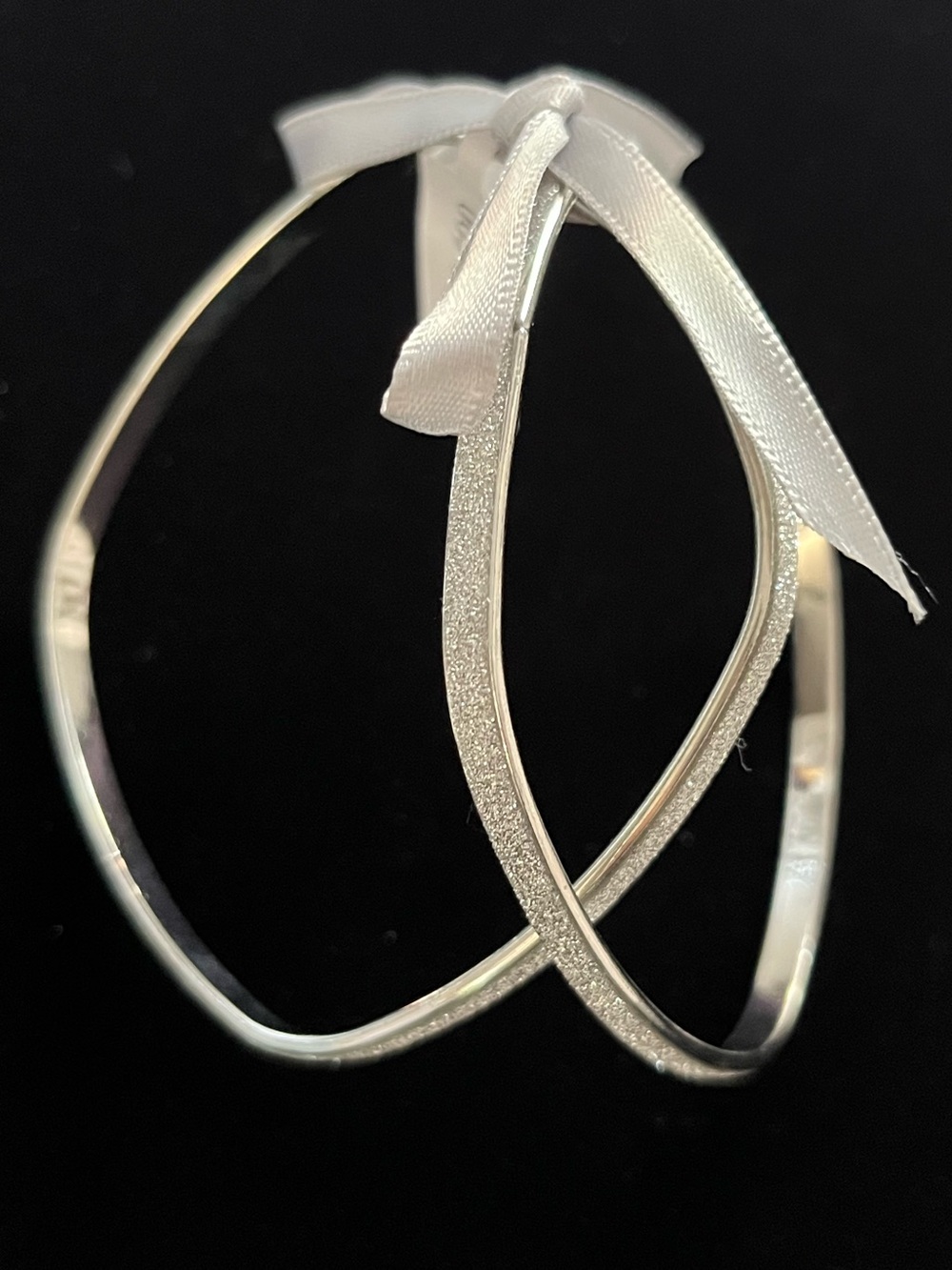 Silver Diamond Dust Double Bangel